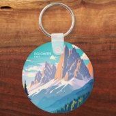 ドロミテスイタリアヴィンテージトラベル キーホルダー (正面)