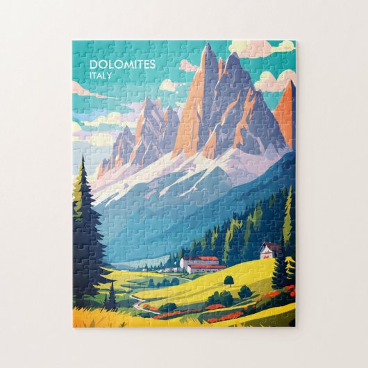 ドロミテスイタリアヴィンテージトラベル ジグソーパズル (縦)