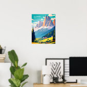 ドロミテスイタリアヴィンテージトラベル ポスター (ホームオフィス)