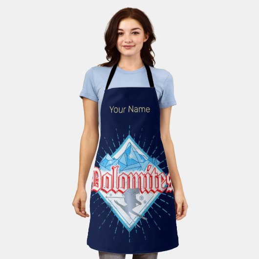 ドロミテスサウスチロルレトロスキーヤーヴィンテージスキー エプロン (着用した状態)