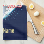 ドロミテスサウスチロルレトロスキーヤーヴィンテージスキー キッチンタオル (四つ折り)