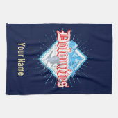 ドロミテスサウスチロルレトロスキーヤーヴィンテージスキー キッチンタオル (横)