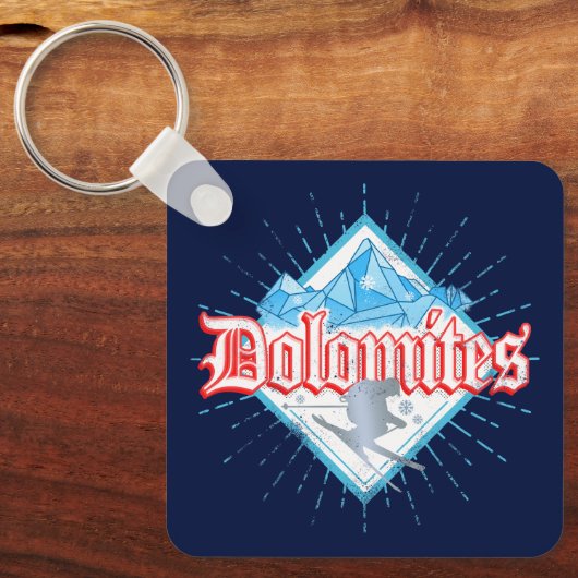 ドロミテスサウスチロルレトロスキーヤーヴィンテージスキー キーホルダー (正面)