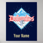 ドロミテスサウスチロルレトロスキーヤーヴィンテージスキー ポスター (正面)