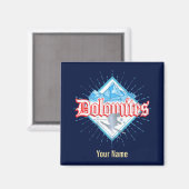 ドロミテスサウスチロルレトロスキーヤーヴィンテージスキー マグネット (正面/裏面)