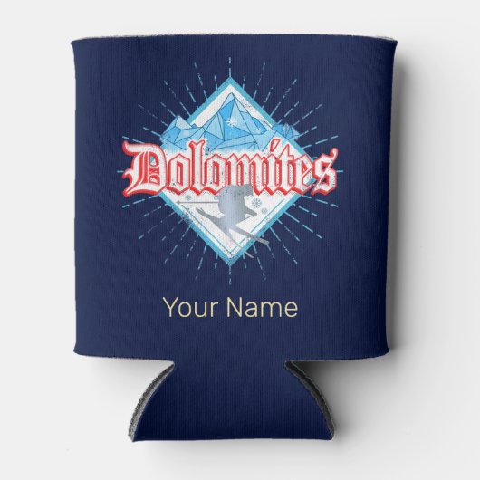 ドロミテスサウスチロルレトロスキーヤーヴィンテージスキー 缶クーラー (正面)