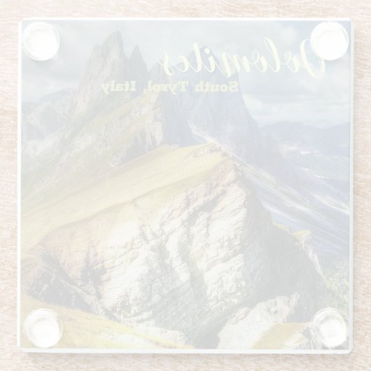 ドロミテスサウス・チロルイタリア ガラスコースター (裏面)