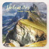 ドロミテスサウス・チロルイタリア スクエアペーパーコースター (正面)