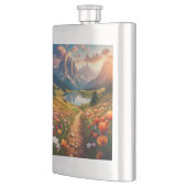 ドロミテスヴィンテージスタイル旅行ポスターと湖 フラスク (左)