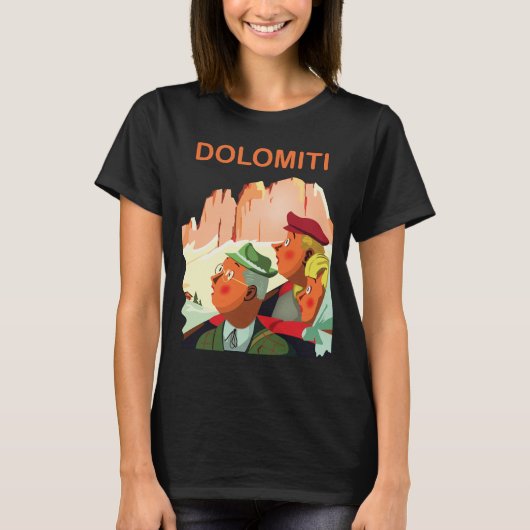 ドロミテ イタリア アルプス 山 旅行 Tシャツ (正面)