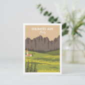 ドロミートアルプスイタリアトラベルプレイスイラストレーション ポストカード (スタンド正面)