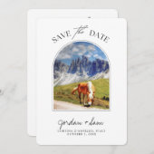 ドロミートイタリアの結婚式の日付を保存 招待状 (正面/裏面)