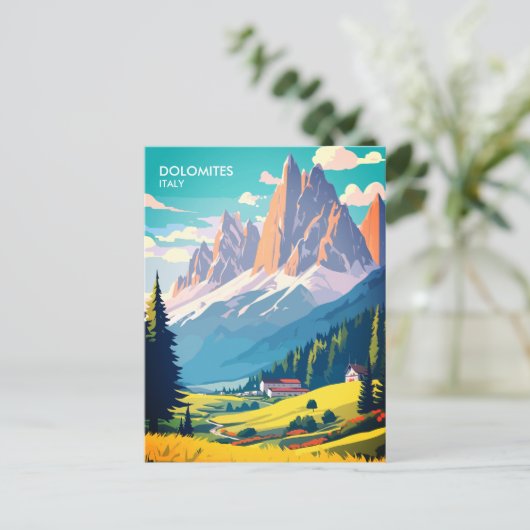 ドロミートイタリアヴィンテージ旅行はがき シーズンポストカード (スタンド正面)