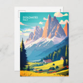 ドロミートイタリアヴィンテージ旅行はがき シーズンポストカード (正面/裏面)