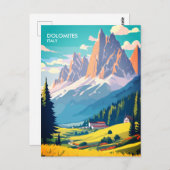 ドロミートイタリアヴィンテージ旅行はがき ポストカード (正面/裏面)