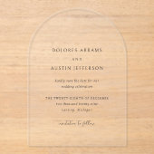 ドロレスクラシックエレガントな結婚式の日付を保存 アクリル招待状 (正面)