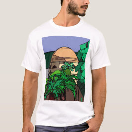 ドロレス公園からのサンフランシスコの都市スケッチ Tシャツ