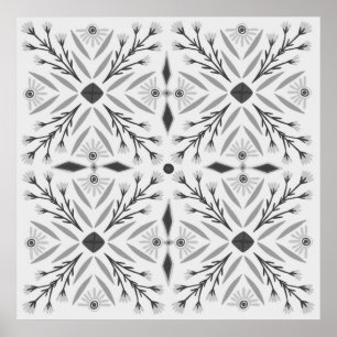 ドロレス植物瓦パターンアート ポスター