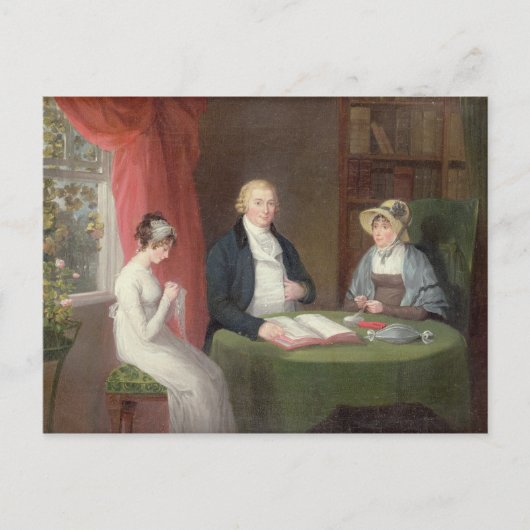 『ドローイング・ルームのテーブルでのグループ・ポートレート』(油彩・キャンバス ポストカード (正面)