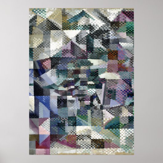 ドローネクラアシカル抽象芸術絵画アートの窓3 ポスター (正面)