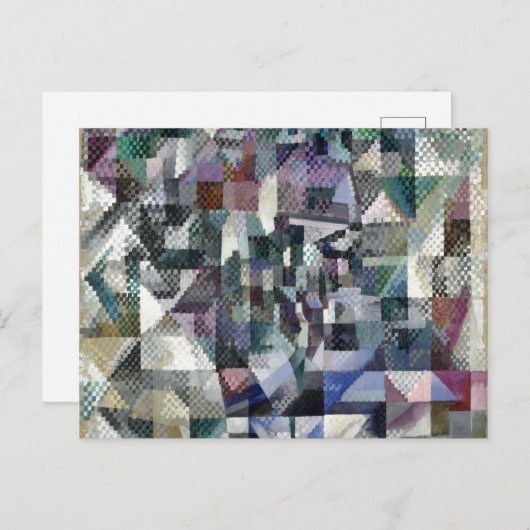 ドローネクラアシカル抽象芸術絵画アートの窓3 ポストカード (正面/裏面)