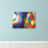 ドローネー – 円形型枠、太陽、月 キャンバスプリント (インサイチュ (ウッドフロア))