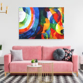 ドローネー – 円形型枠、太陽、月 キャンバスプリント (インサイチュ (リビング))