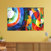 ドローネー – 円形型枠、太陽、月 キャンバスプリント (インサイチュ (リビング))