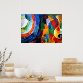 ドローネー – 円形型枠、太陽、月 ポスター (キッチン)