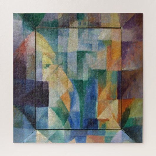 ドローネ抽象芸術ア絵画ートの窓 ジグソーパズル (縦)