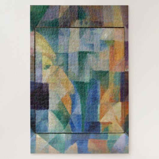 ドローネ抽象芸術ア絵画ートの窓 ジグソーパズル (縦)