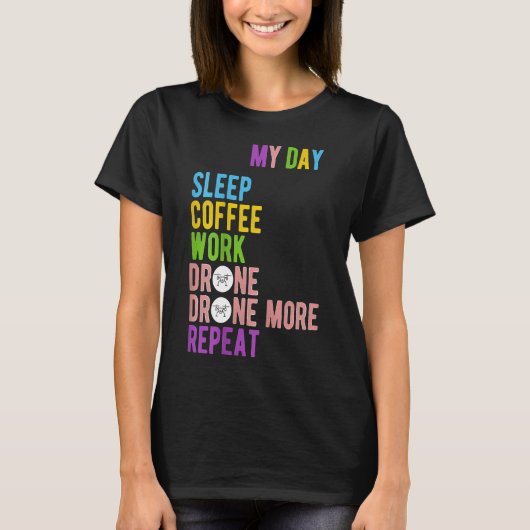 ドローンおもしろいマイライフコーヒードローン Tシャツ (正面)