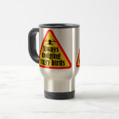 ドローンおもしろい引用文 トラベルマグ (正面左)