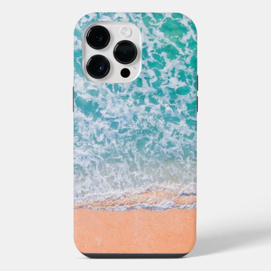 ドローンで撮影したビーチの映像 iPhoneケース (裏面)