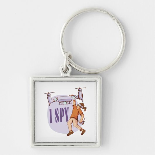 ドローンのパイロットとドローンの子供を探す キーホルダー (正面)