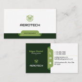 ドローンの名刺グリーンホワイトモダン 名刺 (正面/裏面)