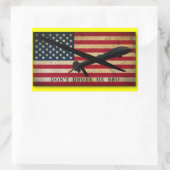 ドローンを使わない仲間 長方形シール (バッグ)