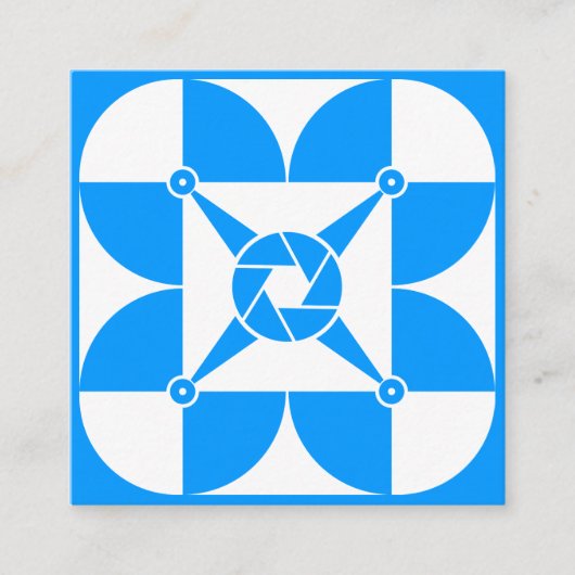 ドローンカ芸術的バー(青) スクエア名刺 (正面)