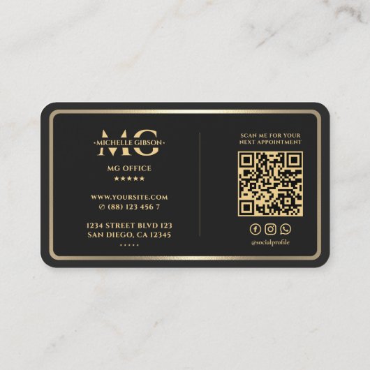 ドローンパイロットエレガントブラック金ゴールド鏡枠 名刺 (裏面)