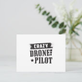 ドローンパイロットクアドコプタードローンFPVギフおもしろいト ポストカード (スタンド正面)