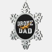 ドローンパイロットパパマルチロータクアドコプタ スノーフレークピューターオーナメント (右)