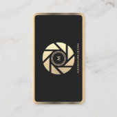 ドローンパイロットプロフェッショナルエレガントブラック金ゴールドレンズ 名刺 (正面)