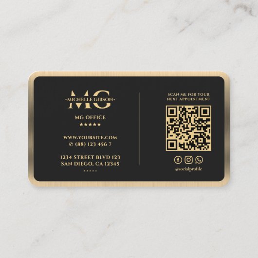 ドローンパイロットプロフェッショナルエレガントブラック金ゴールドレンズ 名刺 (裏面)