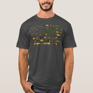 ドローンパイロット迷彩柄ドローン操作者米国国旗 Tシャツ