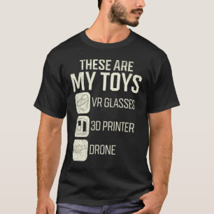 ドローンパイロット3DプリントVRファン仮想実在 Tシャツ