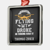 ドローンパーソナライズされたパイロットマルチロータ四重計 メタルオーナメント (左)