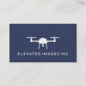 ドローンモダンオペレーター写真海軍ホワイト 名刺 (正面)