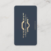 ドローンモダンパイロットダークブルー金ゴールドモノグラム 名刺 (正面)