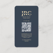 ドローンモダンパイロットダークブルー金ゴールドモノグラム 名刺 (裏面)