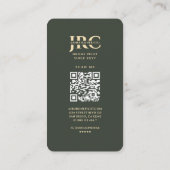 ドローンモダンパイロット金ゴールドグリーンモノグラム 名刺 (裏面)